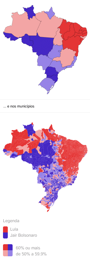 Mapa Mostra O Candidato Mais Votado Em Cada Um Dos Municípios Do Estado